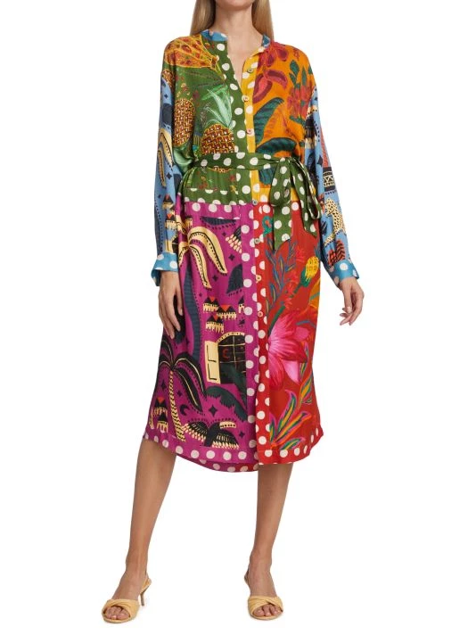 Farm Rio Earth Rainbow Shirtdress 5 Farm Rio Earth Rainbow Shirtdress - Image 3