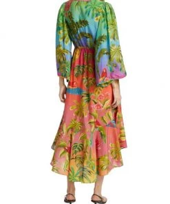 Farm Rio Ombré Forest Ruffle Tunic Midi-Dress -Farm Rio And Pom Pom at Home Sales unnamed file 1041