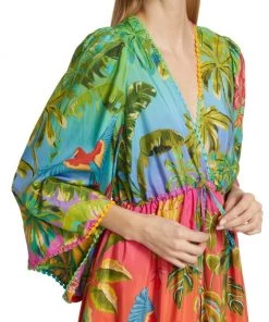 Farm Rio Ombré Forest Ruffle Tunic Midi-Dress -Farm Rio And Pom Pom at Home Sales unnamed file 1042