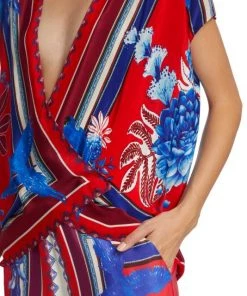 Farm Rio Macaw Scarf Blouse -Farm Rio And Pom Pom at Home Sales unnamed file 1073