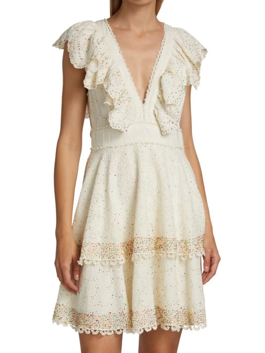 Farm Rio Eyelet Beaded Mini Dress 5 Farm Rio Eyelet Beaded Mini Dress - Image 3