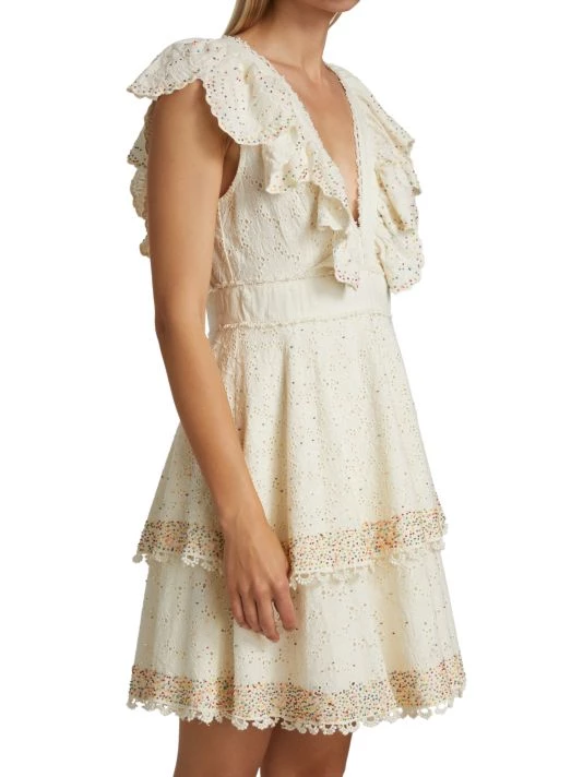 Farm Rio Eyelet Beaded Mini Dress 6 Farm Rio Eyelet Beaded Mini Dress - Image 4
