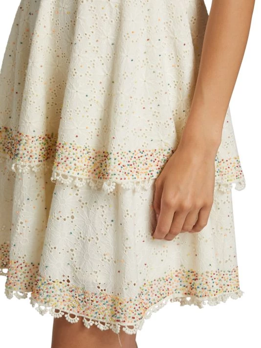 Farm Rio Eyelet Beaded Mini Dress 8 Farm Rio Eyelet Beaded Mini Dress - Image 6