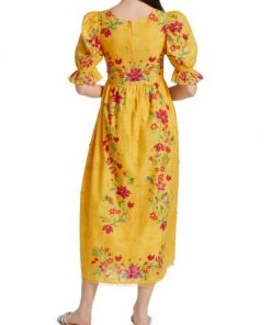 Farm Rio Flower Dream Floral Smocked Puff-Sleeve Maxi Dress -Farm Rio And Pom Pom at Home Sales unnamed file 114