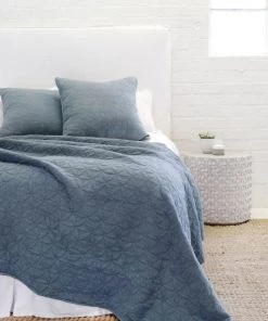 Pom Pom At Home Oslo Cotton Coverlet Grey Denim