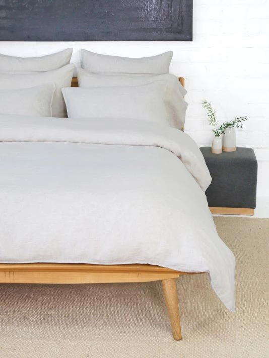 Pom Pom At Home Parker Linen Duvet Cover & Shams Set Flax 6 Pom Pom At Home Parker Linen Duvet Cover & Shams Set Flax - Image 4