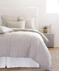 Pom Pom At Home Blake Linen Euro Sham Flax Midnight