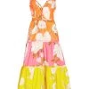 Farm Rio Tiered Colorblocked Floral Midi-Dress -Farm Rio And Pom Pom at Home Sales unnamed file 130