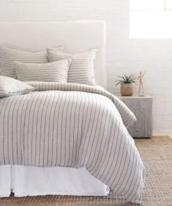 Pom Pom At Home Blake Linen Striped Duvet Cream Gray -Farm Rio And Pom Pom at Home Sales unnamed file 1308