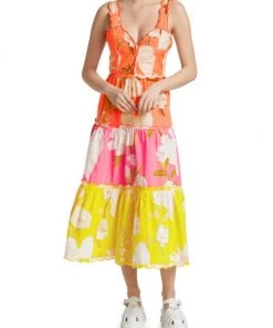 Farm Rio Tiered Colorblocked Floral Midi-Dress 11 Farm Rio Tiered Colorblocked Floral Midi-Dress -Farm Rio And Pom Pom at Home Sales unnamed file 132