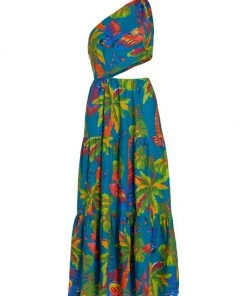 Farm Rio Sunny Day Asymmetric Maxi Dress