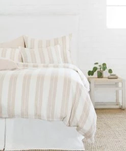 Pom Pom At Home Carter Linen-Cotton Euro Sham Ivory Denim -Farm Rio And Pom Pom at Home Sales unnamed file 1423