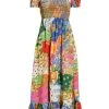 Farm Rio Sunny Mix Midi-Dress -Farm Rio And Pom Pom at Home Sales unnamed file 144