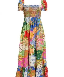 Farm Rio Sunny Mix Midi-Dress