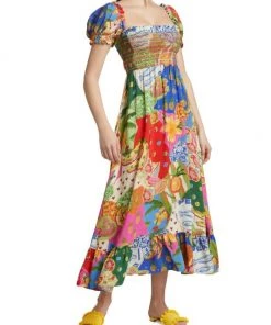 Farm Rio Sunny Mix Midi-Dress -Farm Rio And Pom Pom at Home Sales unnamed file 147