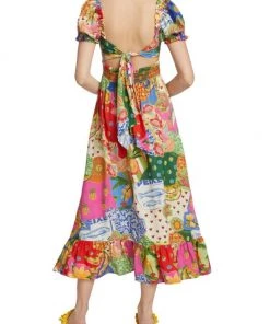 Farm Rio Sunny Mix Midi-Dress -Farm Rio And Pom Pom at Home Sales unnamed file 148