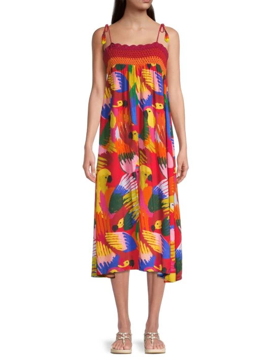 Farm Rio Macaw Party Crochet Cover-Up 5 Farm Rio Macaw Party Crochet Cover-Up - Image 3