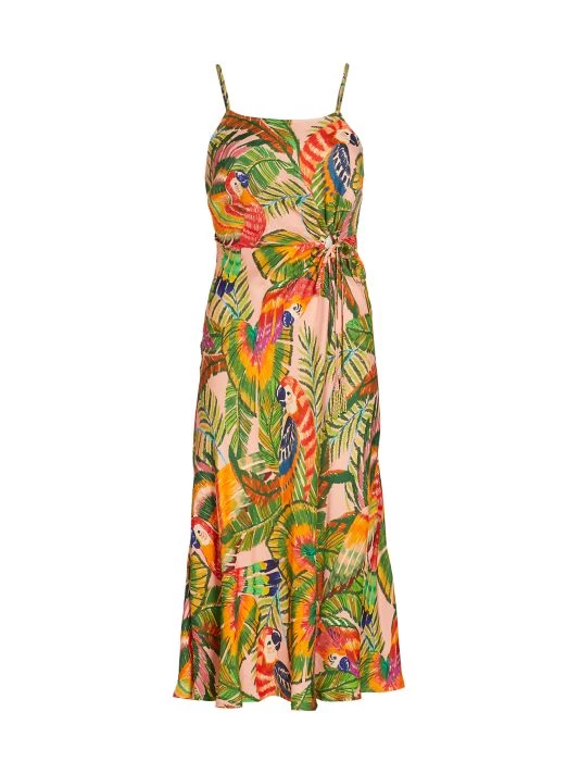 Farm Rio Macaw Leaves Midi Dress 3 Farm Rio Macaw Leaves Midi Dress