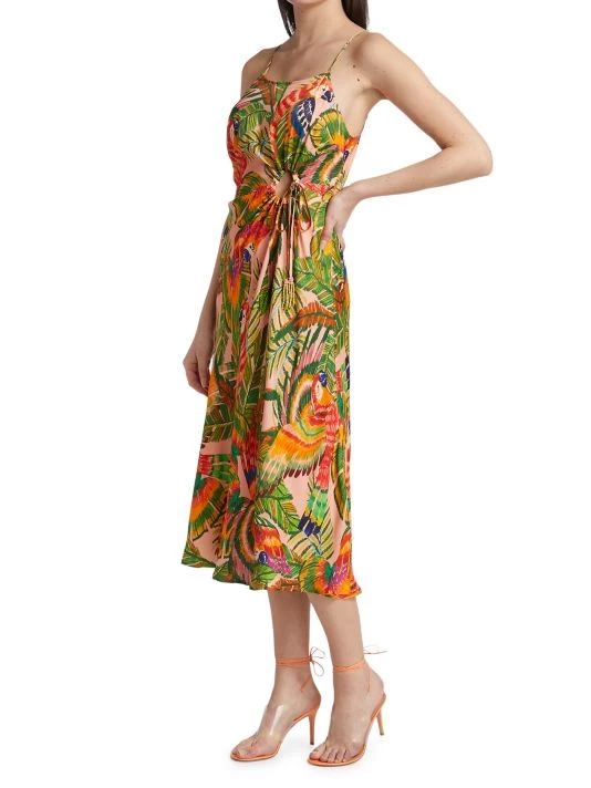 Farm Rio Macaw Leaves Midi Dress 6 Farm Rio Macaw Leaves Midi Dress - Image 4
