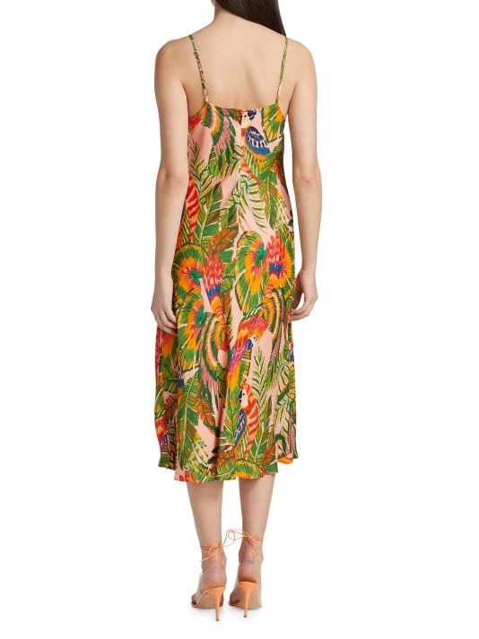 Farm Rio Macaw Leaves Midi Dress 7 Farm Rio Macaw Leaves Midi Dress - Image 5