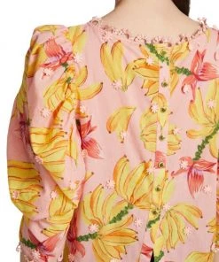 Farm Rio Banana Taste Puff-Sleeve Blouse -Farm Rio And Pom Pom at Home Sales unnamed file 200