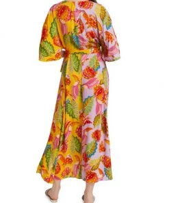 Farm Rio Mixed Beaks & Bananas Maxi Wrap Dress -Farm Rio And Pom Pom at Home Sales unnamed file 206