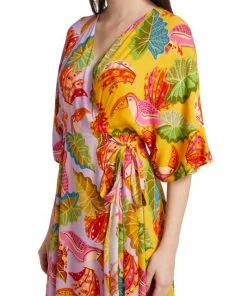 Farm Rio Mixed Beaks & Bananas Maxi Wrap Dress -Farm Rio And Pom Pom at Home Sales unnamed file 207