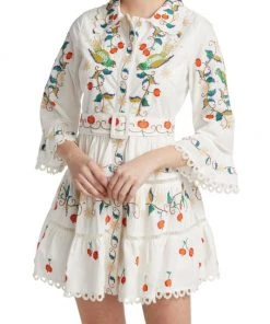 Farm Rio Pitanga Embroidered Belted Minidress -Farm Rio And Pom Pom at Home Sales unnamed file 211