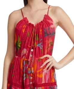 Farm Rio Mixed Fruits Ocean Tiered Midi-Dress -Farm Rio And Pom Pom at Home Sales unnamed file 236