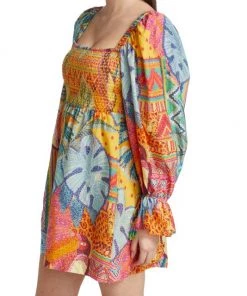 Farm Rio Summer Tapestry Smocked Minidress -Farm Rio And Pom Pom at Home Sales unnamed file 253