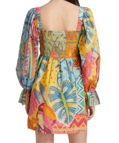 Farm Rio Summer Tapestry Smocked Minidress -Farm Rio And Pom Pom at Home Sales unnamed file 254