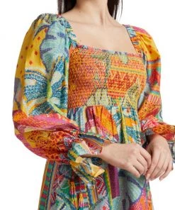 Farm Rio Summer Tapestry Smocked Minidress -Farm Rio And Pom Pom at Home Sales unnamed file 255