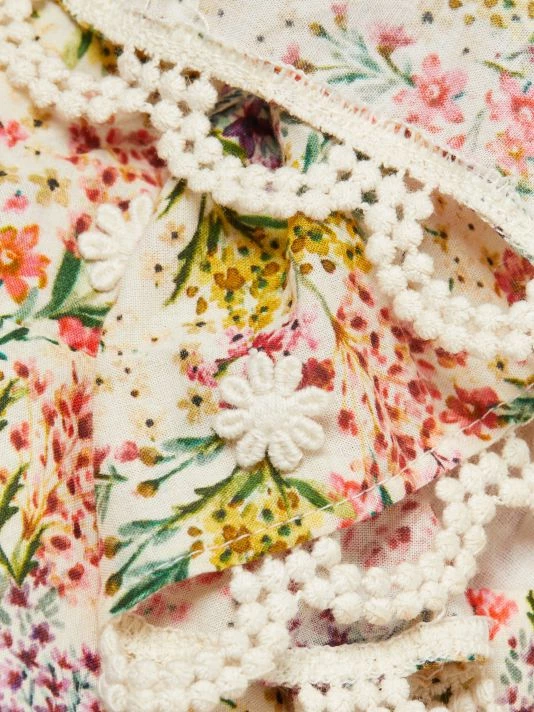 Farm Rio Delicate Forest Scarves Squareneck Embroidered Blouse 9 Farm Rio Delicate Forest Scarves Squareneck Embroidered Blouse - Image 7