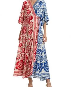 Farm Rio Pineapple Garden Two-Toned Wrap Dress -Farm Rio And Pom Pom at Home Sales unnamed file 287