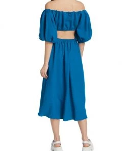 Farm Rio Knotted Cut-Out Linen-Blend Midi-Dress -Farm Rio And Pom Pom at Home Sales unnamed file 296