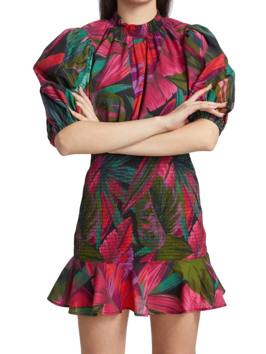 Farm Rio Midnight Leaves Minidress 5 Farm Rio Midnight Leaves Minidress - Image 3