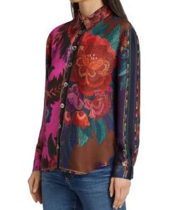 Farm Rio Flower Scarves Button-Up Shirt -Farm Rio And Pom Pom at Home Sales unnamed file 31