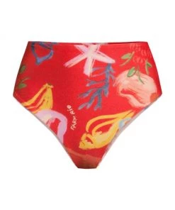 Farm Rio Mixed Fruits Ocean High-Waisted Bikini Bottom