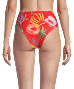Farm Rio Mixed Fruits Ocean High-Waisted Bikini Bottom -Farm Rio And Pom Pom at Home Sales unnamed file 323