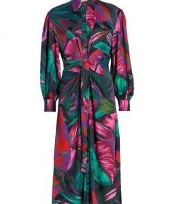 Farm Rio Midnight Leaves Midi-Dress