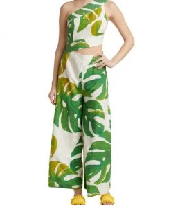 Farm Rio Monstera One-Shoulder Cut-Out Jumpsuit -Farm Rio And Pom Pom at Home Sales unnamed file 346