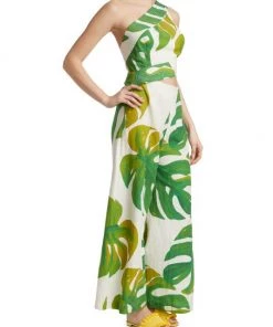 Farm Rio Monstera One-Shoulder Cut-Out Jumpsuit -Farm Rio And Pom Pom at Home Sales unnamed file 347