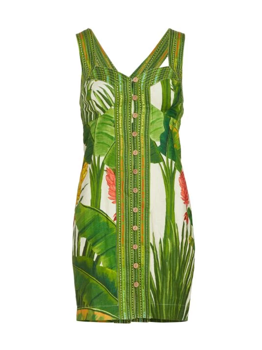 Farm Rio Fresh Forest Scarf Sweetheart-Neck Minidress 3 Farm Rio Fresh Forest Scarf Sweetheart-Neck Minidress