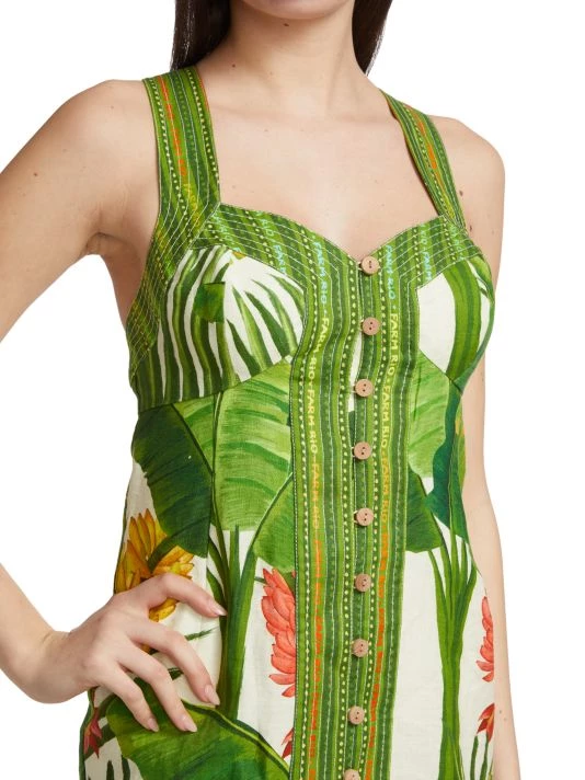 Farm Rio Fresh Forest Scarf Sweetheart-Neck Minidress 8 Farm Rio Fresh Forest Scarf Sweetheart-Neck Minidress - Image 6