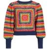 Farm Rio Sunset Stripes Crochet Sweater -Farm Rio And Pom Pom at Home Sales unnamed file 405