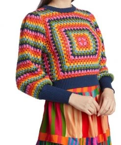 Farm Rio Sunset Stripes Crochet Sweater 12 Farm Rio Sunset Stripes Crochet Sweater -Farm Rio And Pom Pom at Home Sales unnamed file 408