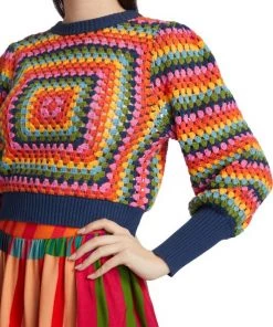 Farm Rio Sunset Stripes Crochet Sweater 14 Farm Rio Sunset Stripes Crochet Sweater -Farm Rio And Pom Pom at Home Sales unnamed file 410