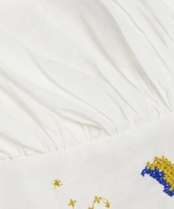 Farm Rio Pitanga Embroidered Billowy-Sleeve Blouse -Farm Rio And Pom Pom at Home Sales unnamed file 418