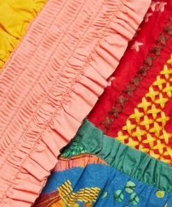 Farm Rio Cross-Stitch Tiered Cotton Minidress -Farm Rio And Pom Pom at Home Sales unnamed file 425