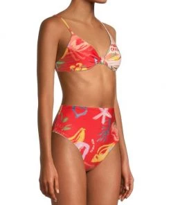Farm Rio Mixed Fruits Two-Tone Printed Bikini Top -Farm Rio And Pom Pom at Home Sales unnamed file 435
